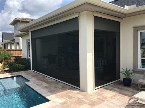 electric back patio enclosure|retractable motorized patio screens.